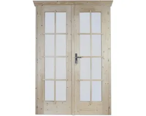 Doppeltür für Gartenhaus 28 mm SKAN HOLZ vollverglast 123.4x193 cm natur