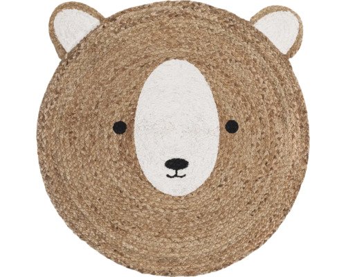 Kinderteppich Elva Bär natur Ø 80 cm