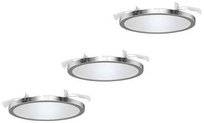 LightMe LM85661 Aqua LED-Einbauleuchte 3er Set LED GX53 18 W Blattsilber (glänzend)