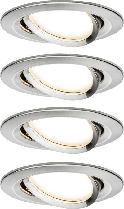 Paulmann 4064161242200 Nova Einbauleuchte 4er Set LED LED 6 W Eisen (gebürstet)