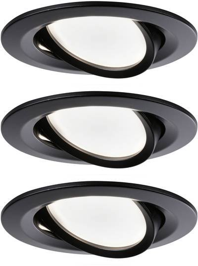Paulmann 94471 LED-Einbauleuchte 3er Set LED 18 W Schwarz (matt)