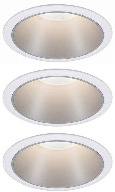 Paulmann 93410 Cole Coin Einbauleuchte 3er Set LED 6 W Weiß, Silber