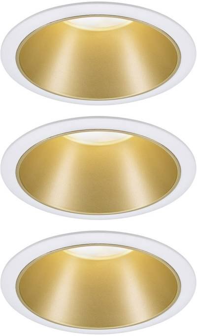Paulmann 93406 Cole Coin Einbauleuchte 3er Set LED 6.50 W Weiß, Gold
