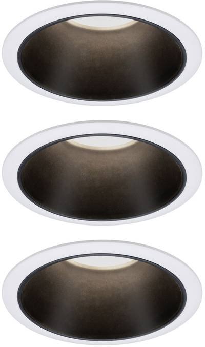 Paulmann 93402 Cole Coin Einbauleuchte 3er Set LED 6 W Weiß, Schwarz