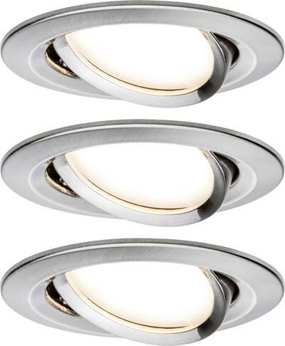 Paulmann 93447 Nova Einbauleuchte 3er Set LED LED 18 W Eisen (gebürstet)