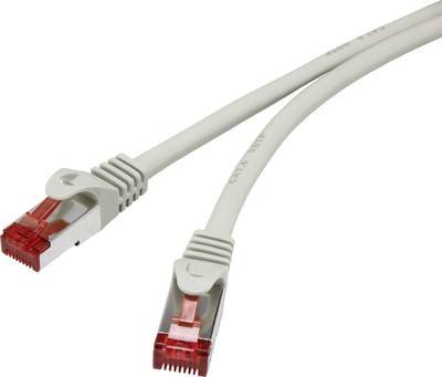 Renkforce RF-4724292 RJ45 Netzwerkkabel, Patchkabel CAT 6 S/FTP 0.15 m Grau mit Rastnasenschutz, vergoldete Steckkontakt