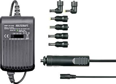 VOLTCRAFT SMP-45 USB Notebook-Netzteil 45 W 9.5 V/DC, 12 V/DC, 15 V/DC, 16 V/DC, 18 V/DC, 19 V/DC, 20 V/DC 3 A