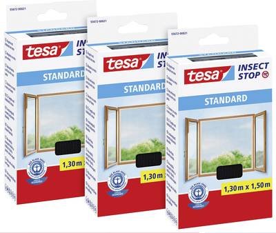 tesa STANDARD 55672-00500-03 Fliegengitter (B x H) 1300 mm x 1500 mm Anthrazit 3 St.