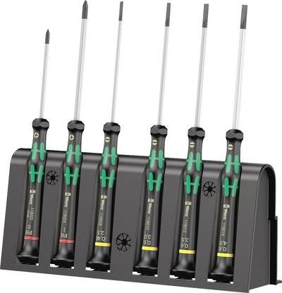 Wera 2035/6 B Elektronik- u. Feinmechanik Schraubendreher-Set 6teilig Schlitz, Kreuzschlitz Phillips