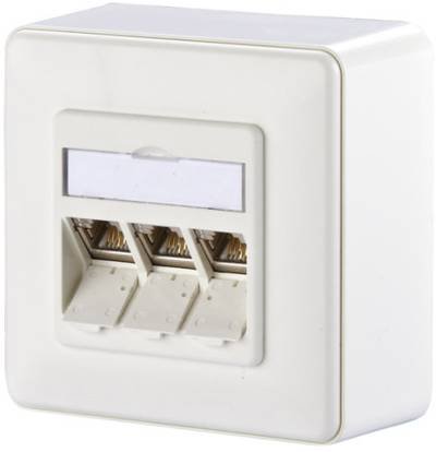 Metz Connect Netzwerkdose Aufputz CAT 6a 3 Port Reinweiß