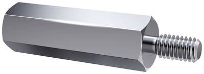 Axxatronic IA-ST-3-5,5-08 Innen-Außen Abstandsbolzen (L) 8 mm M3 x 5 M3 x 6 Stahl verzinkt 1 St.