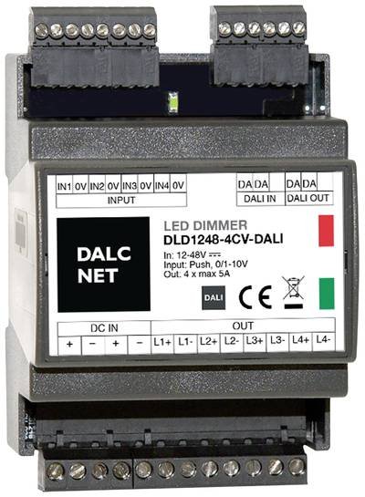 Dalcnet Dimmer 12V-48V 5A CV DALI 4 Ausgänge