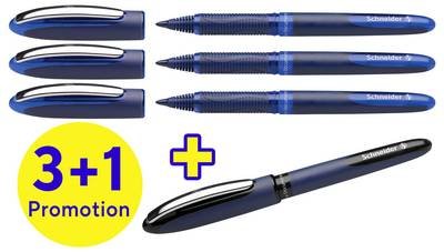 Schneider Schreibgeräte Tintenroller One Business 06 0.6 mm Schwarz, Blau 183084 4 St.