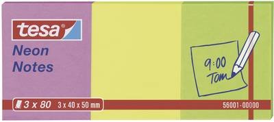tesa Haftnotiz 56001-00-00 40 mm x 50 mm Pink, Gelb, Grün 240 Blatt
