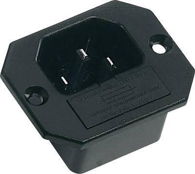 K & B 42R321111 Kaltgeräte-Steckverbinder 42R Stecker, Einbau vertikal Gesamtpolzahl: 2 + PE 10 A Schwarz 1 St.