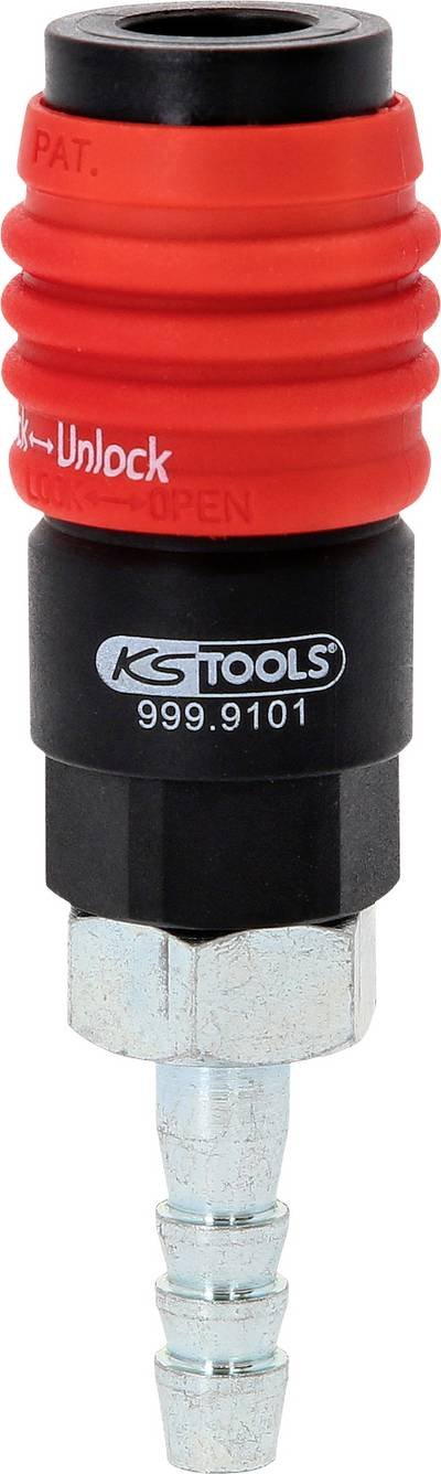 3in1 Universal-Druckluft-Sicherheitskupplung, 9 mm mit Schlauchtülle KS Tools 999.9101 KS Tools 999.9101