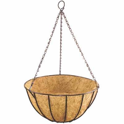 Siena Garden Classic J58082 Hängeampel Stahl, Kokos Schwarz, Natur