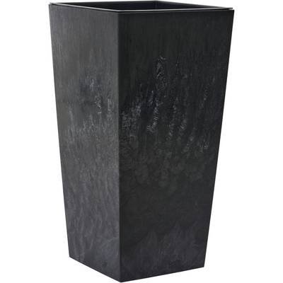 Siena Garden NIZZA STONE LA547-71 Pflanzgefäß Polypropylen Beton-Optik, Schwarz