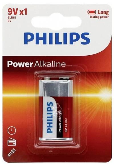 Philips Power 6LR61 9 V Block-Batterie Alkali-Mangan 9 V 1 St.