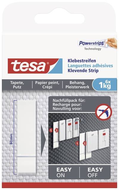 tesa 77771 Klebestreifen Weiß Inhalt: 6 St.