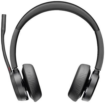 HP Poly Voyager 4320-M +BT700 Dongle On Ear Headset Bluetooth® Stereo Schwarz Noise Cancelling Lautstärkeregelung, Mikro
