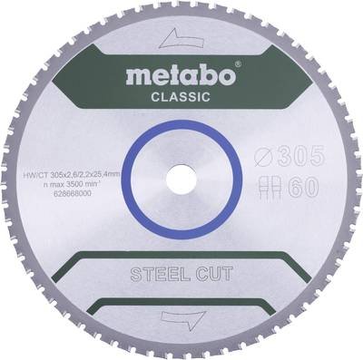 Metabo STEEL CUT CLASSIC 628668000 Kreissägeblatt 305 x 25.4 x 2.2 mm Zähneanzahl: 60 1 St.