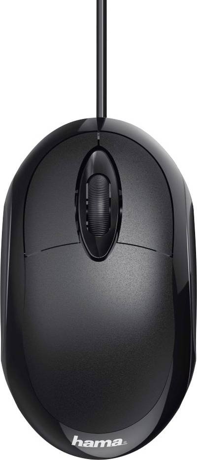 Hama MC-100 Maus USB Optisch Schwarz 3 Tasten 1000 dpi