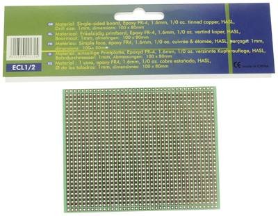 Velleman ECL1/2 Europlatine (L x B x H) 80 x 100 x 17.50 mm Rastermaß 2.54 mm Inhalt 1 St.