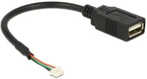 Delock USB-Kabel USB 2.0 USB-Pfostenbuchse, USB-A Buchse 0.15 m Schwarz 84834