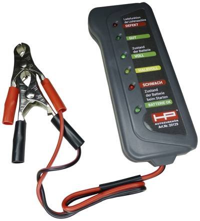 HP Autozubehör Kfz-Batterietester 12 V Batterieprüfung, Kontrolle Lichtmaschine, Ladeüberwachung 23.5 cm x 14 cm x 2.5 c