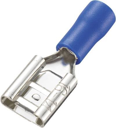 TRU COMPONENTS 737509 Flachsteckhülse Steckbreite: 8.0 mm Steckdicke: 0.8 mm 180 ° Teilisoliert Blau 100 St.