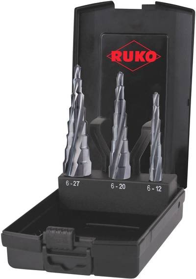 RUKO 101087PRO HSS Stufenbohrer-Set 3teilig 3-Flächenschaft 1 Set