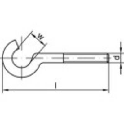 TOOLCRAFT 159617 Gebogene Schraubhaken 50 mm Stahl galvanisch verzinkt 100 St.