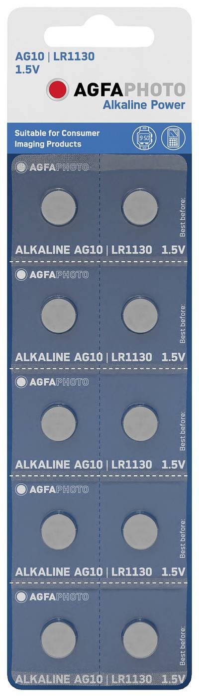 AgfaPhoto Knopfzelle LR 54 1.5 V 10 St. Alkali-Mangan AG10