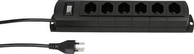 Max Hauri 136340 Steckdosenleiste mit Schalter Schwarz CH-Stecker 1 St.