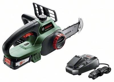 Bosch Home and Garden UniversalChain 18 Akku Kettensäge ohne Akku, mit Schutzbügel Schwertlänge 200 mm
