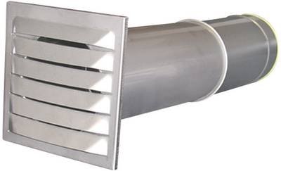 Wallair N37849 Energiespar-Mauerkasten Edelstahl Passend für Rohr-Durchmesser: 12.5 cm