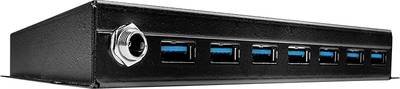 LINDY 43128 USB-Hub 7 Port USB-A USB 3.0 5 GBit/s Schwarz 7 Port USB 3.0 Metall Hub