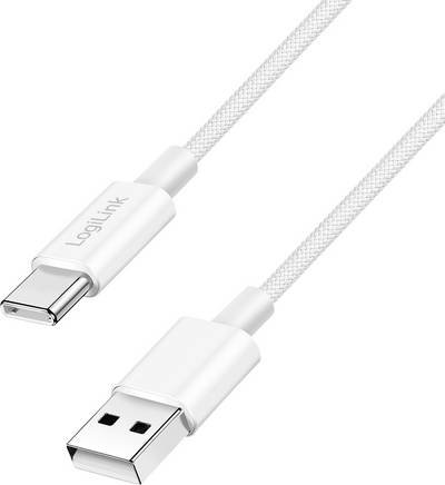 LogiLink USB-C® Kabel USB 2.0 USB-A Stecker, USB-C® Stecker 1.5 m Weiß CU0322