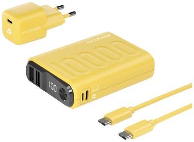 RealPower PB-10000 Power Pack Powerbank 10000 mAh Li-Ion USB, USB-C® Gelb