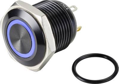TRU COMPONENTS TC-9428164 GQ16F-10E/J/B/12V/A Drucktaster 48 V/DC 2 A 1 x Aus/(Ein) tastend Blau IP65 1 St.
