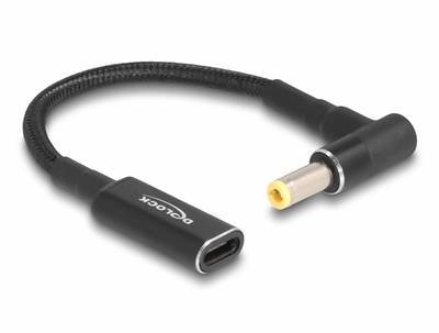 Delock USB-Ladekabel USB-C® Buchse, DC Stecker 2,5 mm 0.15 m Schwarz 60040