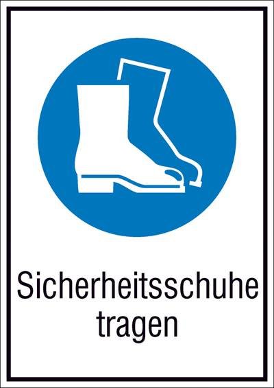 Gebotsschild Fußschutz benutzen Folie selbstklebend (B x H) 131 mm x 185 mm ISO 7010 1 St.