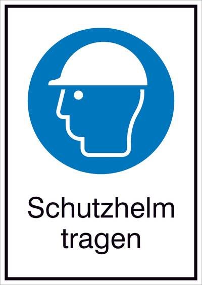 Gebotsschild Schutzhelm benutzen Folie selbstklebend (B x H) 131 mm x 185 mm ISO 7010 1 St.