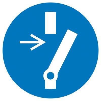 Gebotsschild Vor Wartung oder Reparatur freischalten Folie selbstklebend (Ø) 50 mm ISO 7010 6 St.