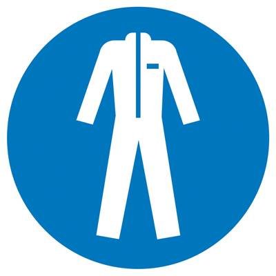 Gebotsschild Schutzkleidung benutzen, Hygiene und Abstand Aluminium (Ø) 200 mm ISO 7010 1 St.