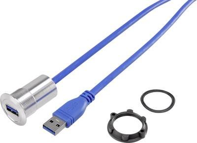 TRU COMPONENTS USB-21-BK USB A Einbaubuchse 3.0 Buchse, Einbau Inhalt: 1 St.