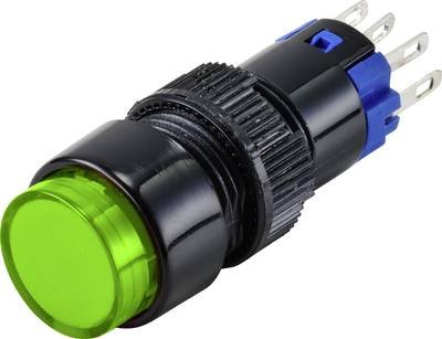 TRU COMPONENTS TC-9428064 LAS2Y-11/G/12V Drucktaster 250 V 3 A 1 x Aus/(Ein) tastend Grün IP40 1 St.