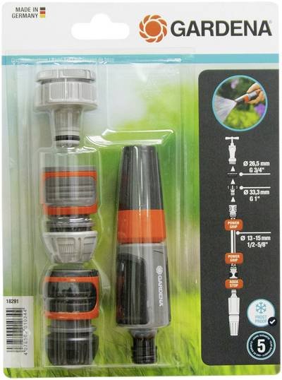 GARDENA 18291-20 Gardena System Basic Set - Wasserstopp Gartenspritze mit Anschluss-Set
