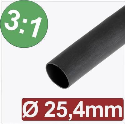 Quadrios 24CA292 Schrumpfschlauch mit Kleber Schwarz 25.40 mm 8.47 mm Schrumpfrate:3:1 Meterware
